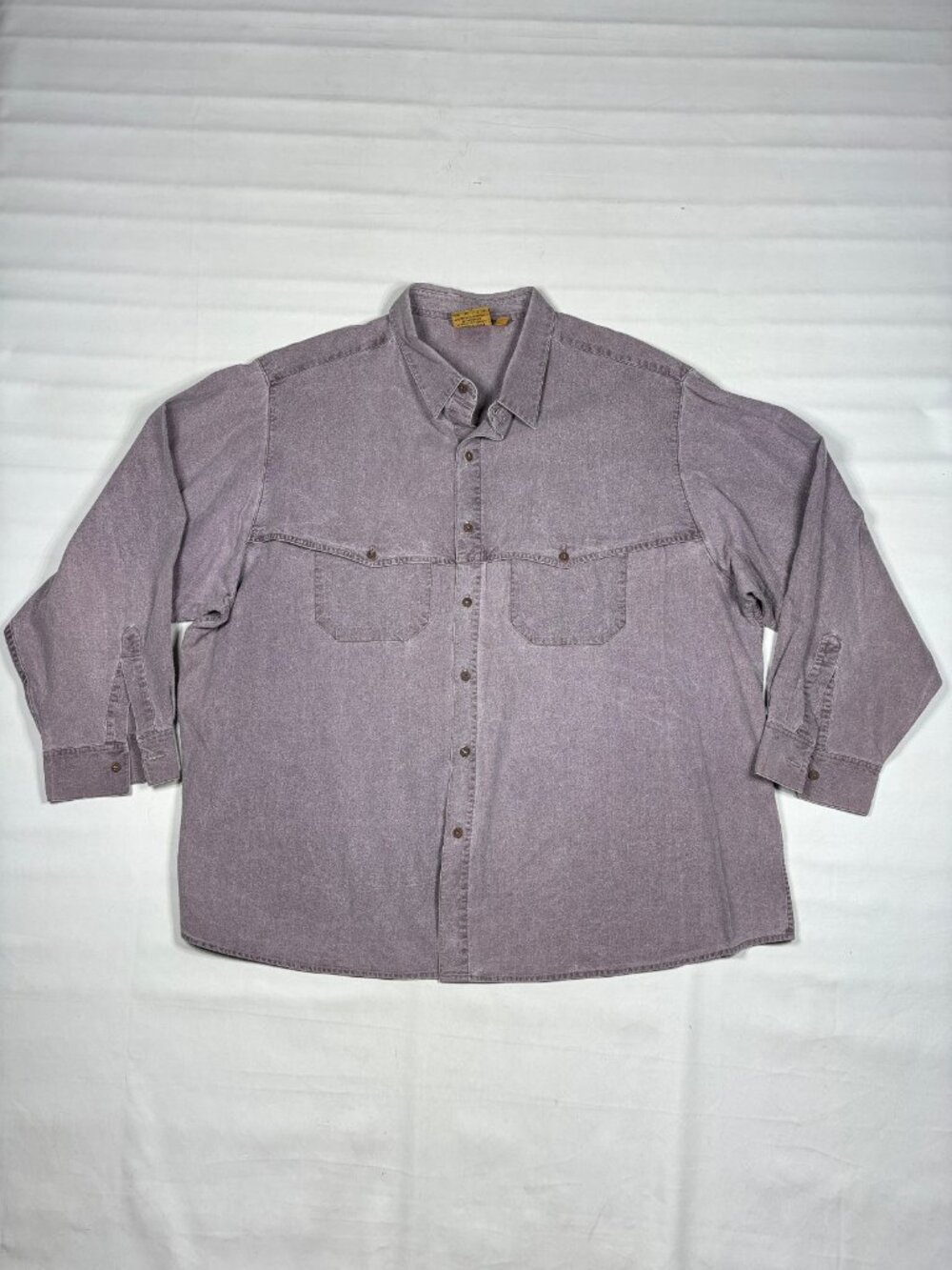 VTG Outback Trading Company Cape Back Yoke Western Purple Button Shirt Mens XXL